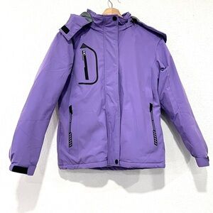 Creatmo US Girls Light Purple Hooded Waterproof Ski Jacket Size 10-12